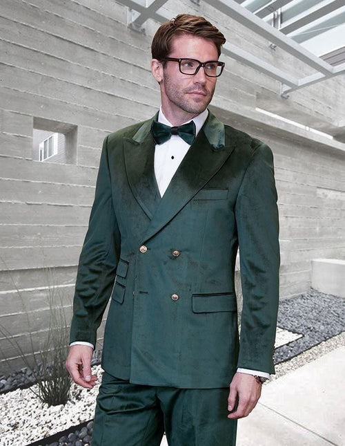 Men's Velvet 2-Piece Suit - Solid Color | Fashionable & Stylish