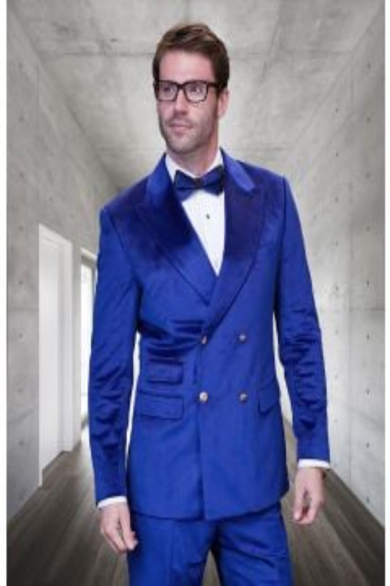 Men's Velvet 2-Piece Suit - Solid Color | Fashionable & Stylish