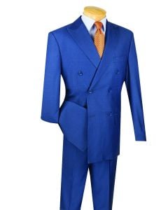 Jacket & Classic Trouser
 
 Vinci Men's 2-Piece Executive Suit - Double Breasted Jacket & Classic Trouser
