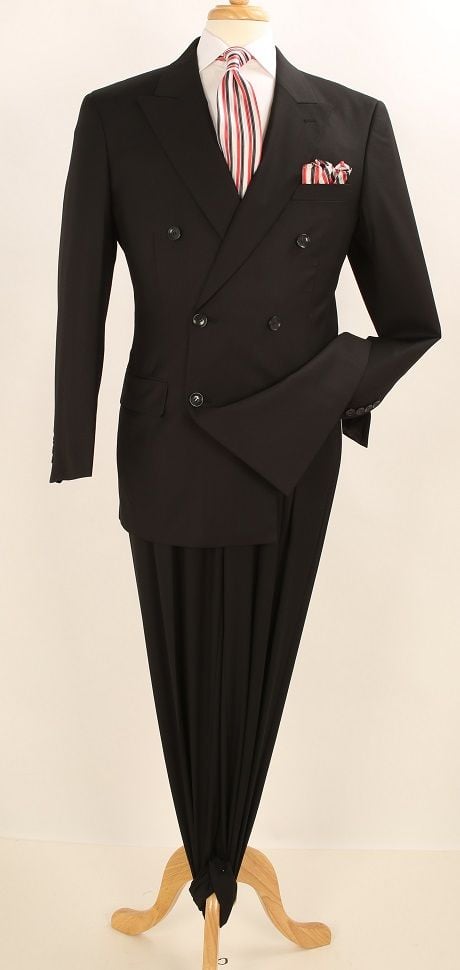 Apollo King Men's 2 Piece Double Breasted Suit Pleated Pants Outlet