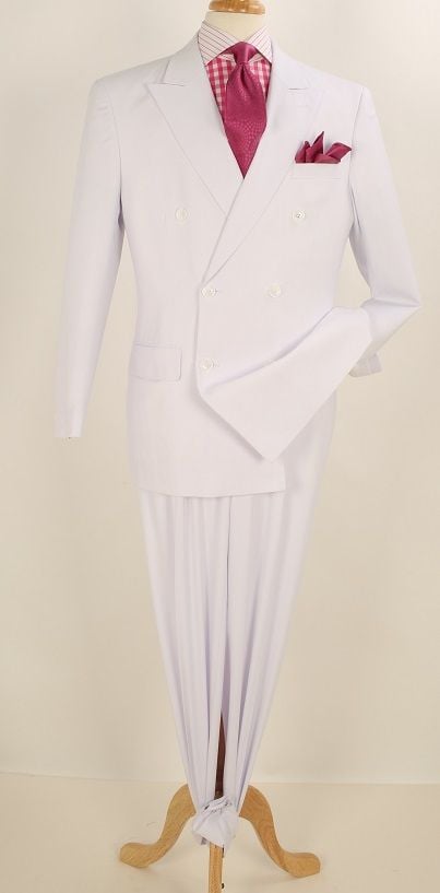 Apollo King Mens 2pc Double Breasted Suit with Pleated Pants