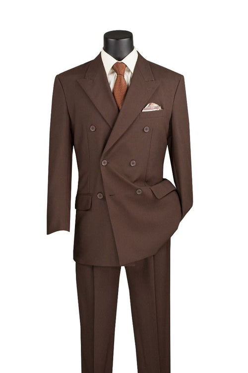 Vinci Men's Poplin Double Breasted Solid Suit 2 Piece Discount