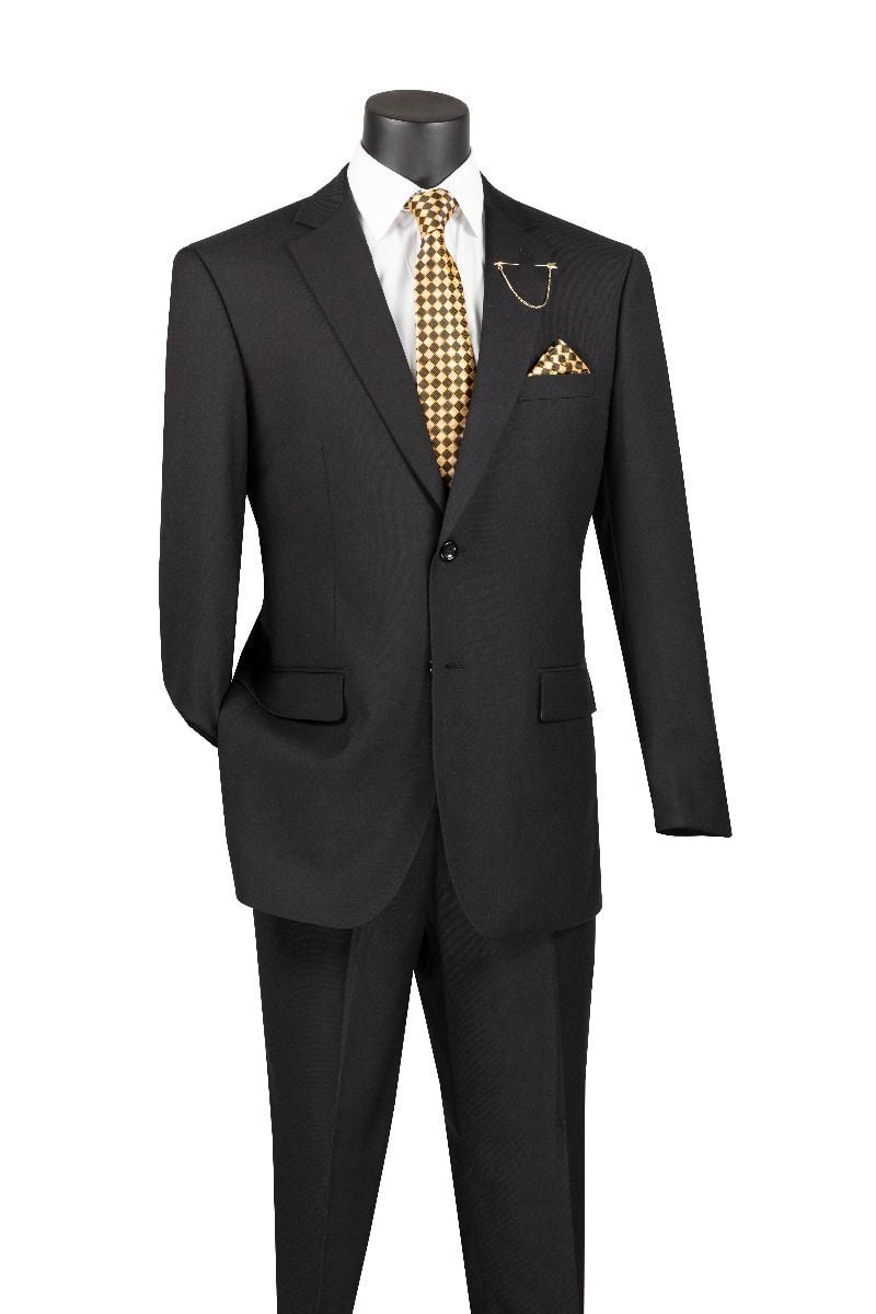 Suit  Vinci Men's Wool Feel Executive 2 Piece Business Suit Modern Fit