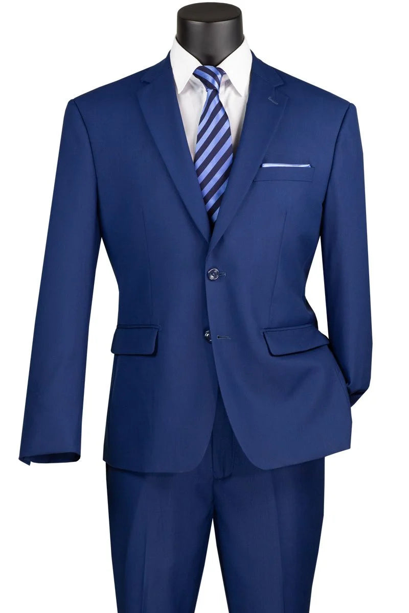 Suit  Vinci Men's Wool Feel Executive 2 Piece Business Suit Modern Fit