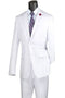 2 Piece Suit  Vinci Men's Classic Business Wool Suit - 2 Piece Executive white Suit