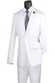 2 Piece Suit  Vinci Men's Classic Business Wool Suit - 2 Piece Executive white Suit