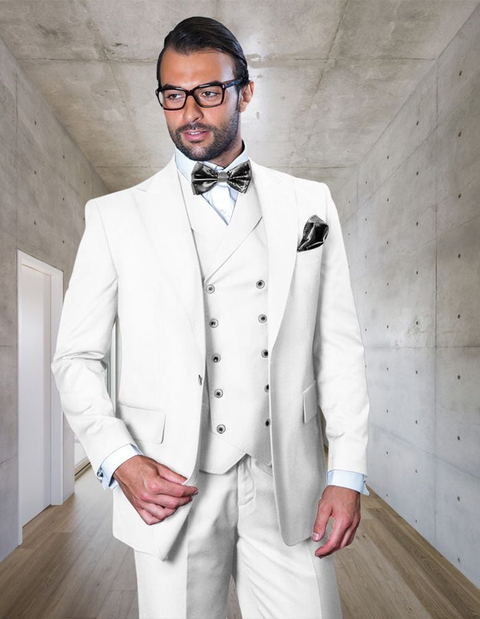 Men's Wool Suit with 10-Button Vest Premium Quality Statement