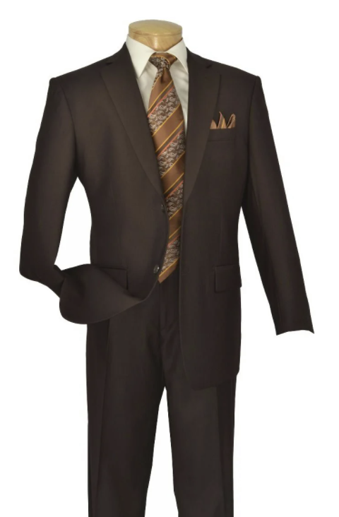 Royal Diamond Men's 2-Piece Suit in Solid Colors - Black