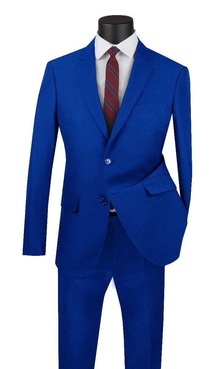 Royal Diamond Men's 2-Piece Suit - Solid Colors/Purple