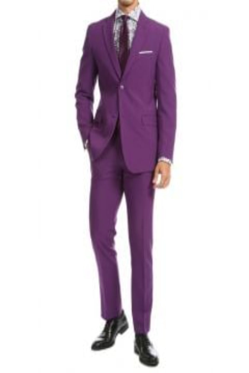 Vinci Men's 2-Piece Poplin Suit - Clean Cut Look - Discounted