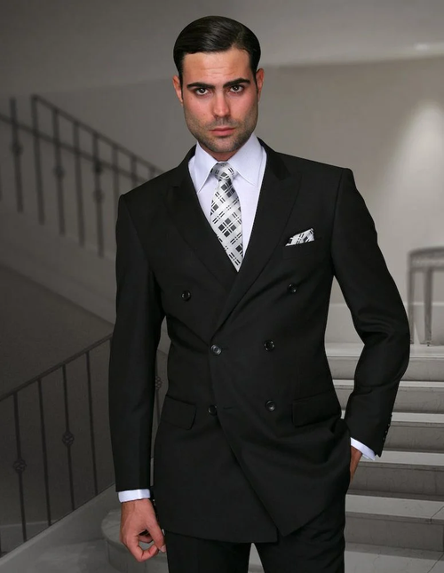 Pacelli by Zacchi Men's 2-Piece Double Breasted Suit - Solid Colors