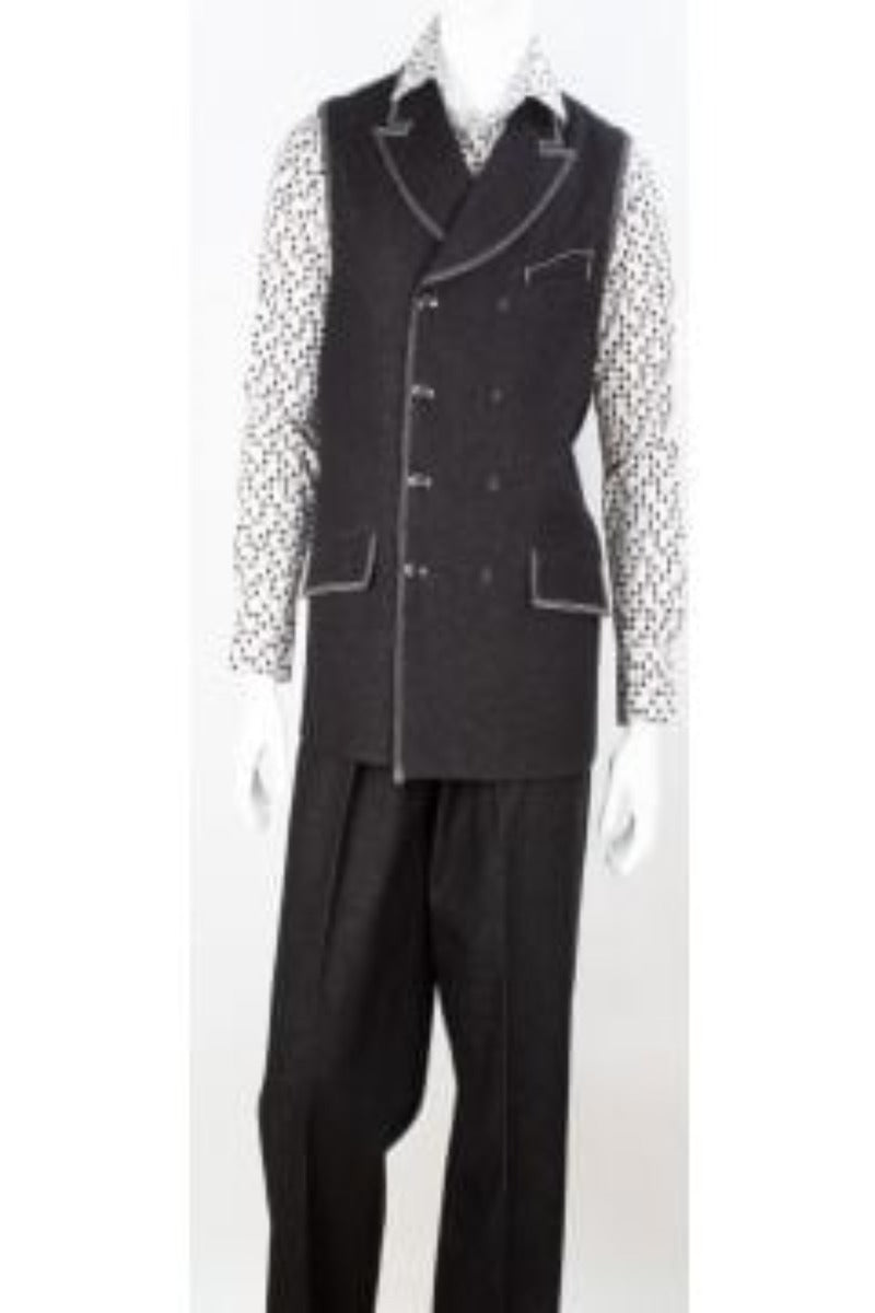 Royal Diamond Men's 2 Piece Denim Walking Suit Double Breasted Award Winning Design - 38 Short Jacket+32 Waist Adjustable 28to34)(Height: 5 4 to5 7 )(Neck  15-16.5)S-M)