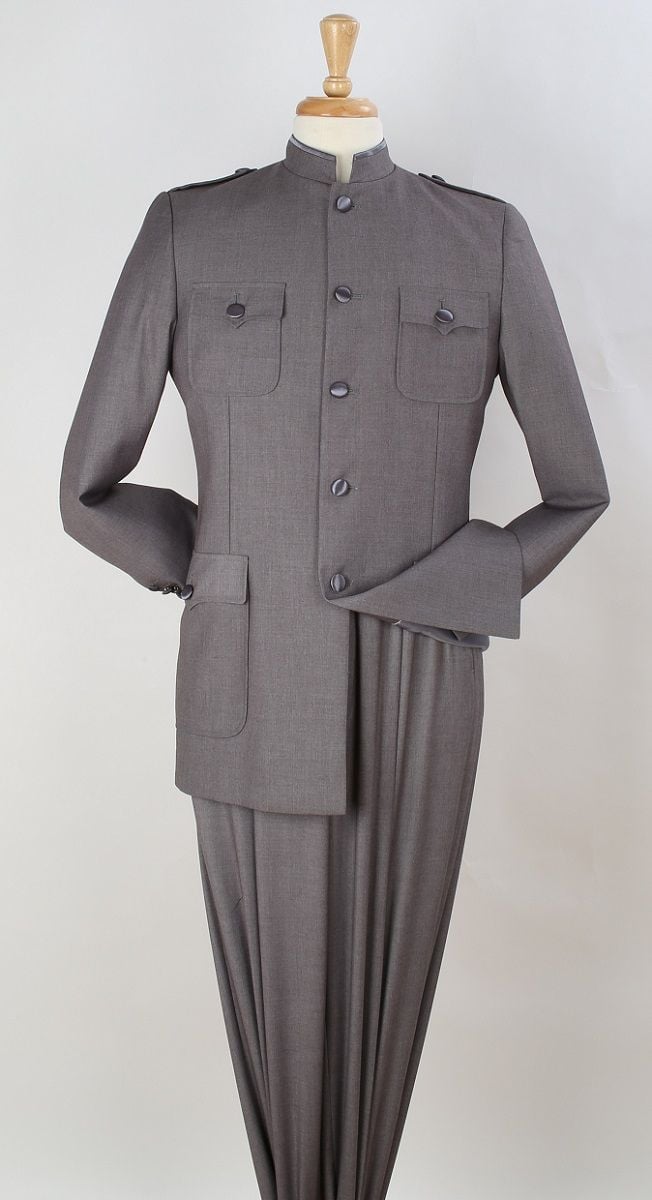Apollo King Men's 2 Piece Nehru Suit Pockets & Fashionable Style purple