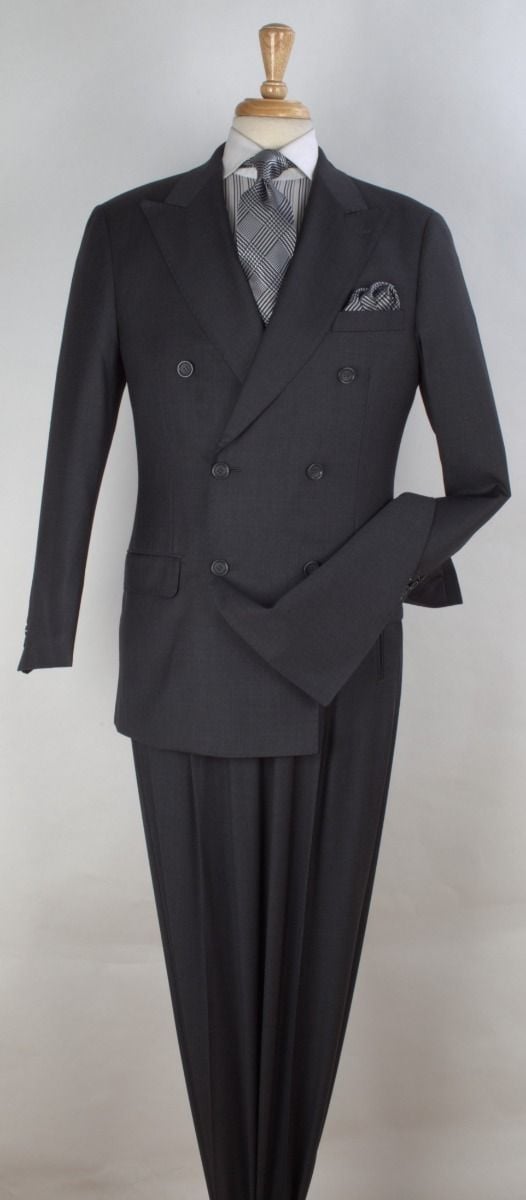 Apollo King Men's 3 Piece 100% Worsted Wool Suit  Double Breasted