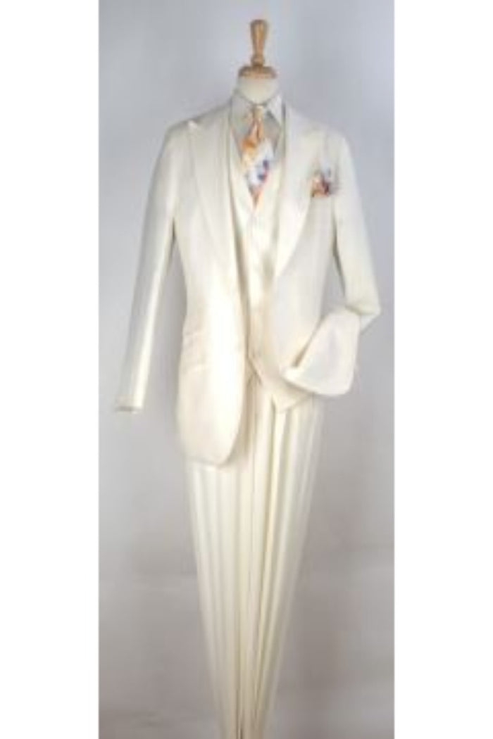 Apollo King Men's Outlet 3pc 100% Worsted Wool Suit Peak Lapel Classic Professional Look