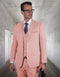 Men's Executive Wool Suit 3 Piece, Slim Fit 100% Wool Outlet Store pink