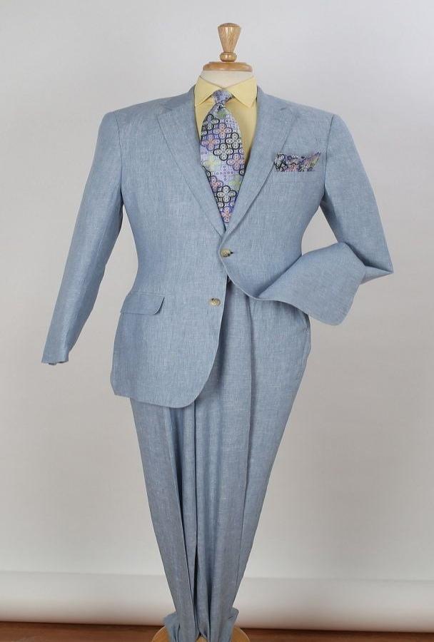 Apollo King Men's Linen 2pc Executive Suit | Classic Tailoring & Comfort - 34 Short or Extra Small