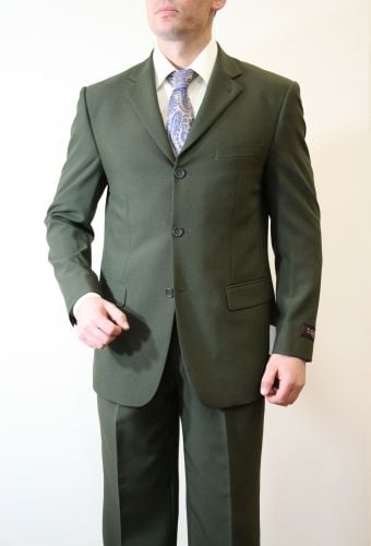 Tazio Men's Non-Vented 3-Button Discount Suit - 2-Piece Set