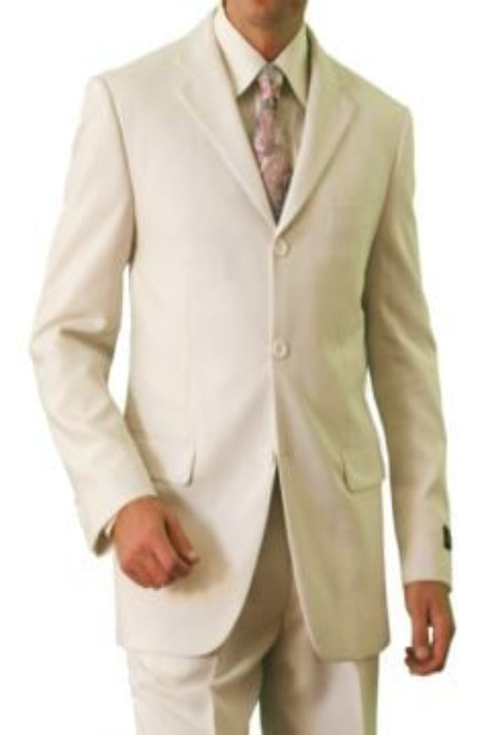 Tazio Men's Non-Vented 3-Button Discount Suit - 2-Piece Set