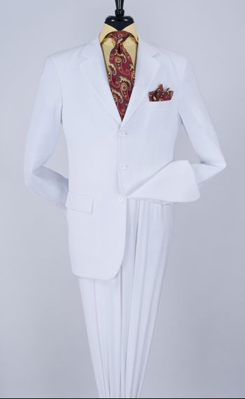 Tazio Men's Non-Vented 3-Button Discount Suit - 2-Piece Set
