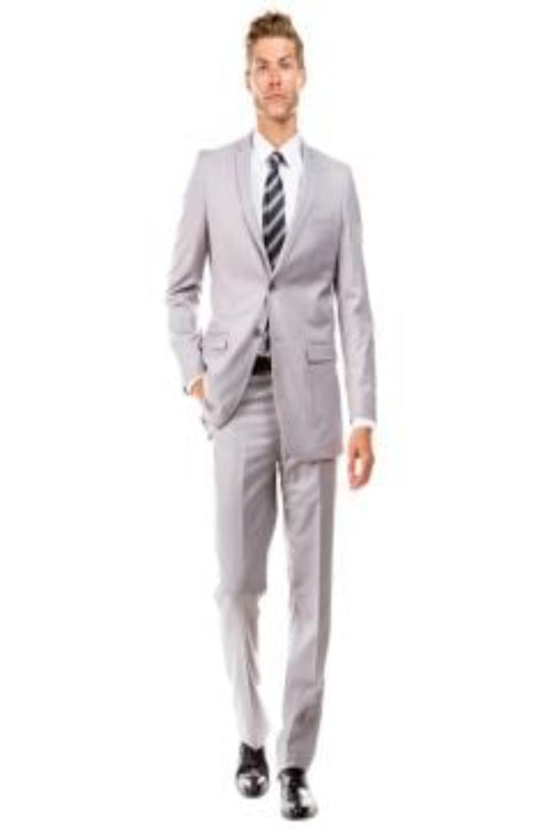 Tazio Men's 2-Piece Slim-Fit Executive Suit with Side Vents - Tailored Look