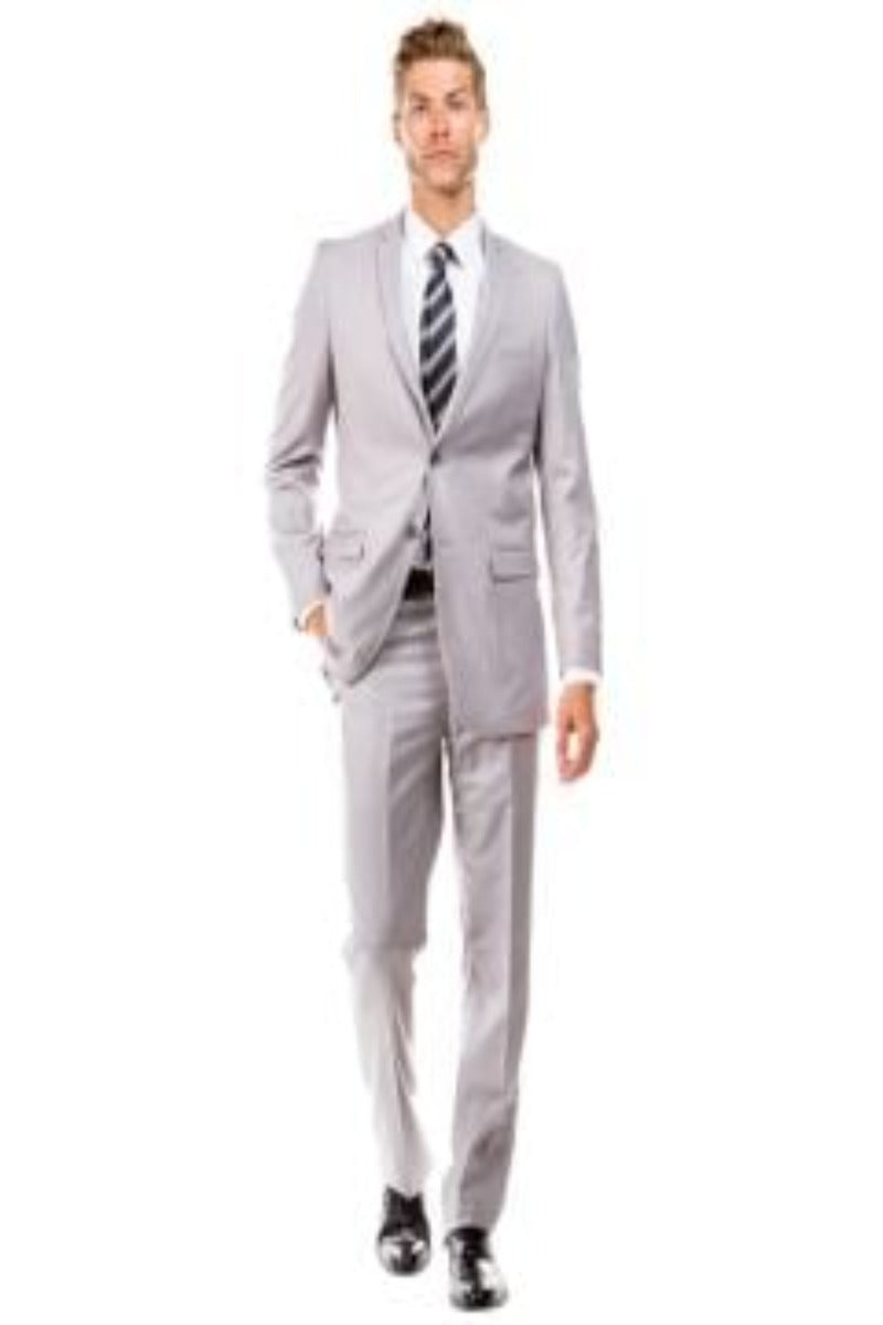 Tazio Men's 2-Piece Slim-Fit Executive Suit with Side Vents - Tailored Look - 34 Short or Extra Small