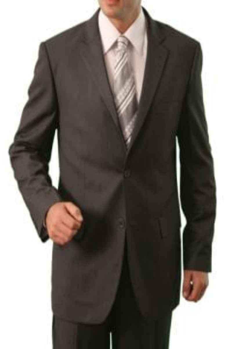 Tazio Men's 2-Piece Executive Suit - Solid & Herringbone Patterns - 38 Short Jacket+32 Waist Adjustable 28to34)(Height: 5 4 to5 7 )(Neck  15-16.5)S-M)