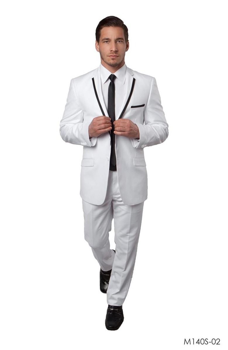 Tazio Men's Slim Fit Executive Suit - Notch Lapel 2-Piece