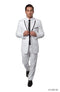 Tazio Men's Slim Fit Executive Suit Notch Lapel 2 Piece white