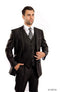 Tazio Men's Outlet 3-Piece Executive Textured Solid Suit in black