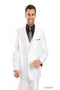 Tazio Men's 3pc Sharkskin Slim Fit Suit Professional Look white