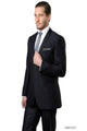 Tazio Men's Slim Fit Solid Shine Executive 2-Piece Suit in black