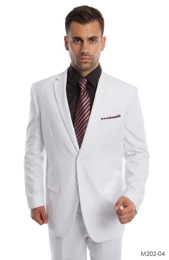 Demantie Men's 2 Piece Solid Executive Suit Flat Front Pants