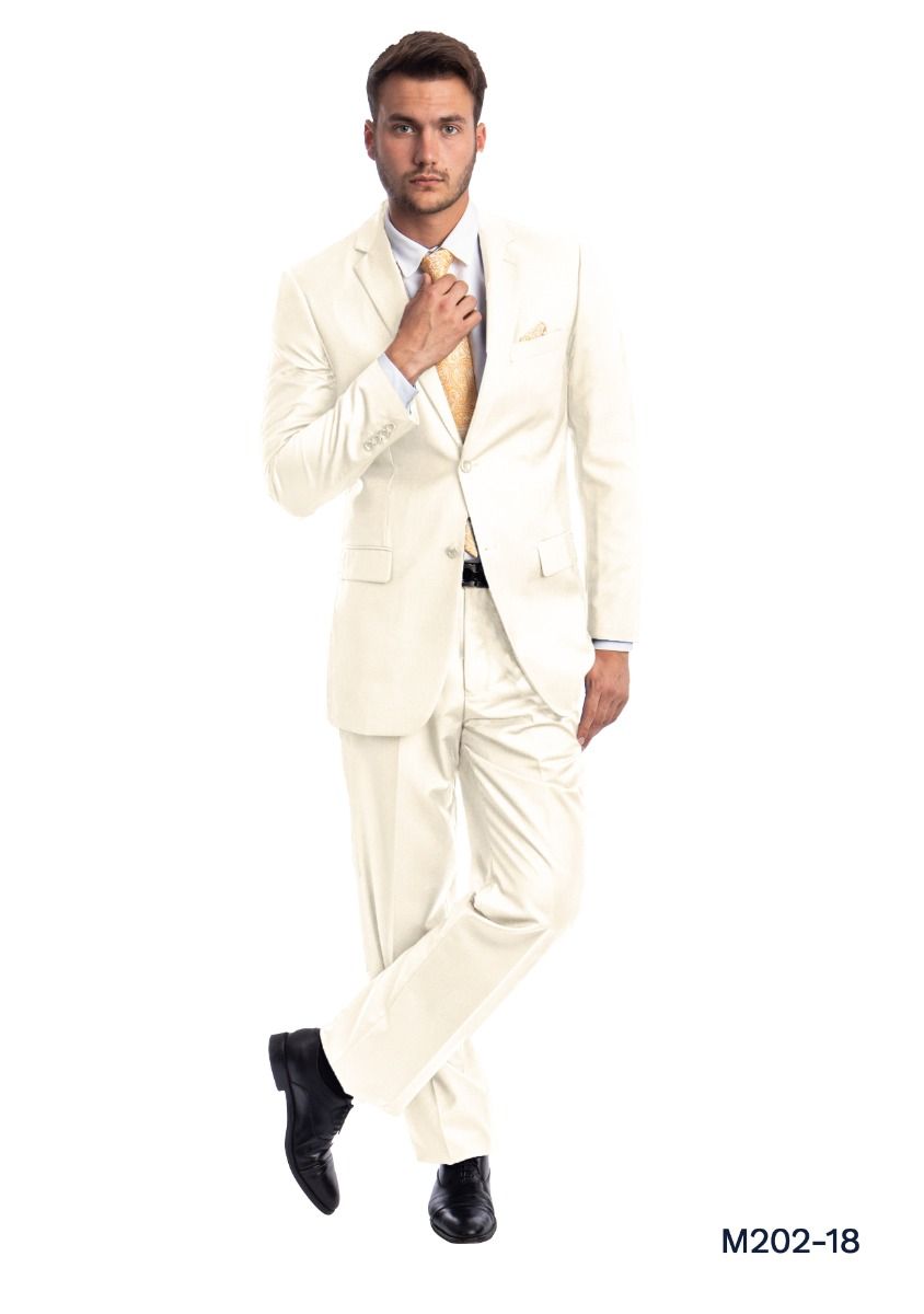 Demantie Men's 2-Piece Executive Suit, Flat Front Pants