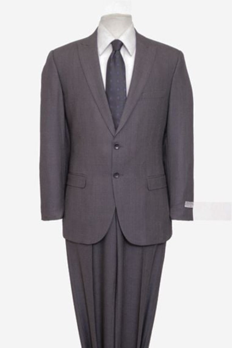 Tazio Men's Slim Fit Executive 2 Piece Suit Tonal Plaid Pattern