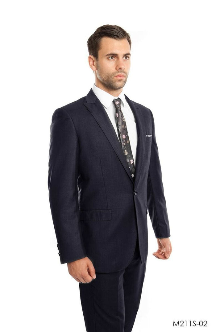 Tazio Men's Slim Fit 2 Piece Suit Classic Solid Colors