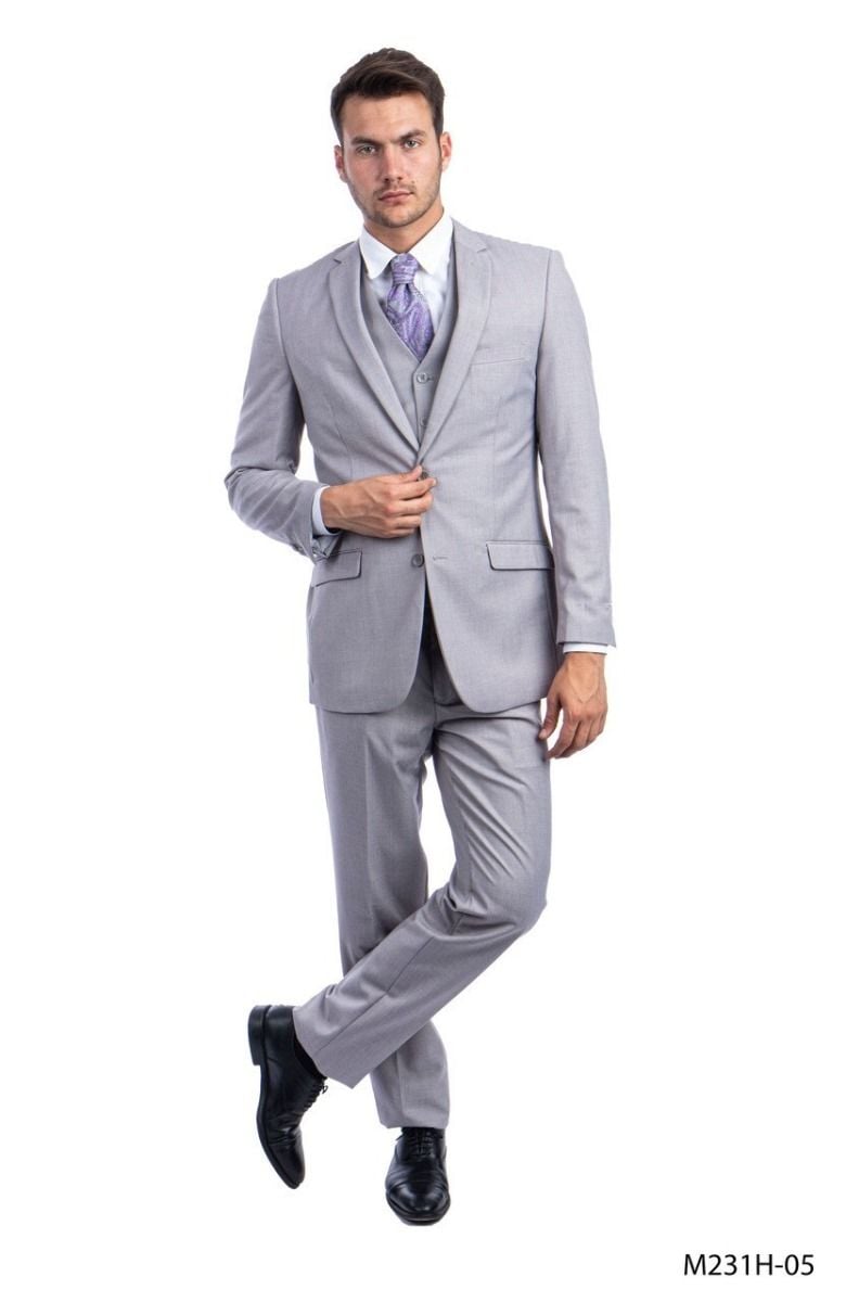 Tazio Men's 3 Piece Executive Suit with Notch Lapel Sophisticated Professional Look