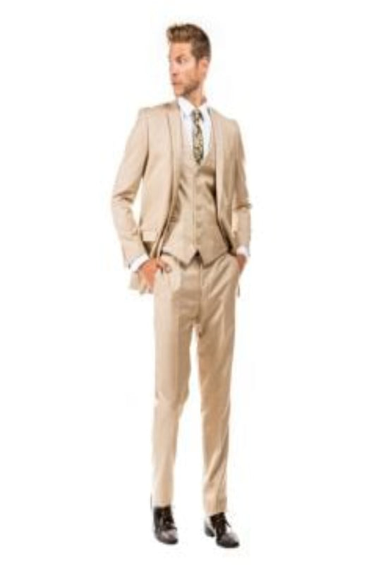 Look   Tazio Men's 3 Piece Slim Fit Executive Suit Stylish Business Look