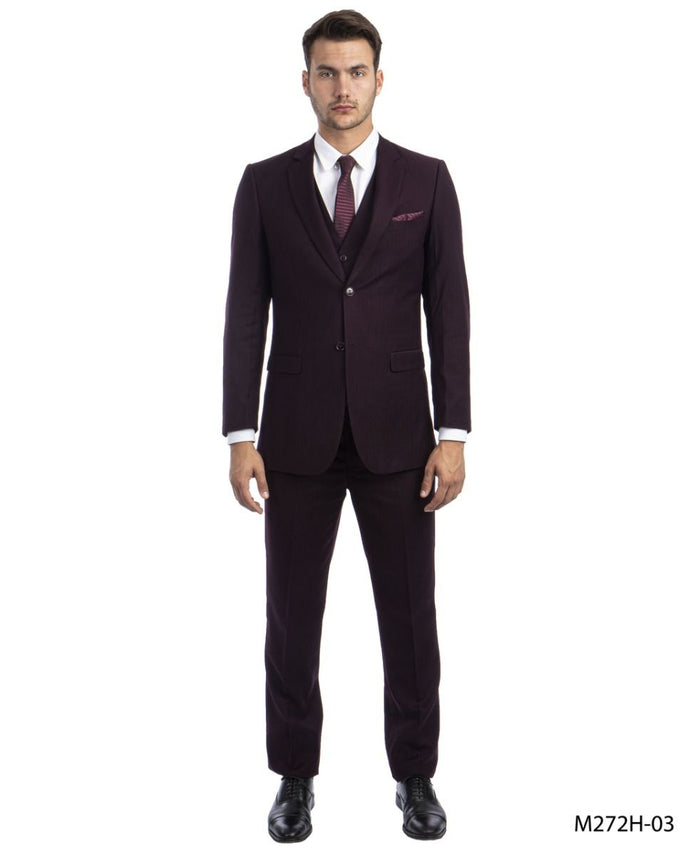 Tazio Men's 3-Piece Dark Pinstripe Suit | Award-Winning Design