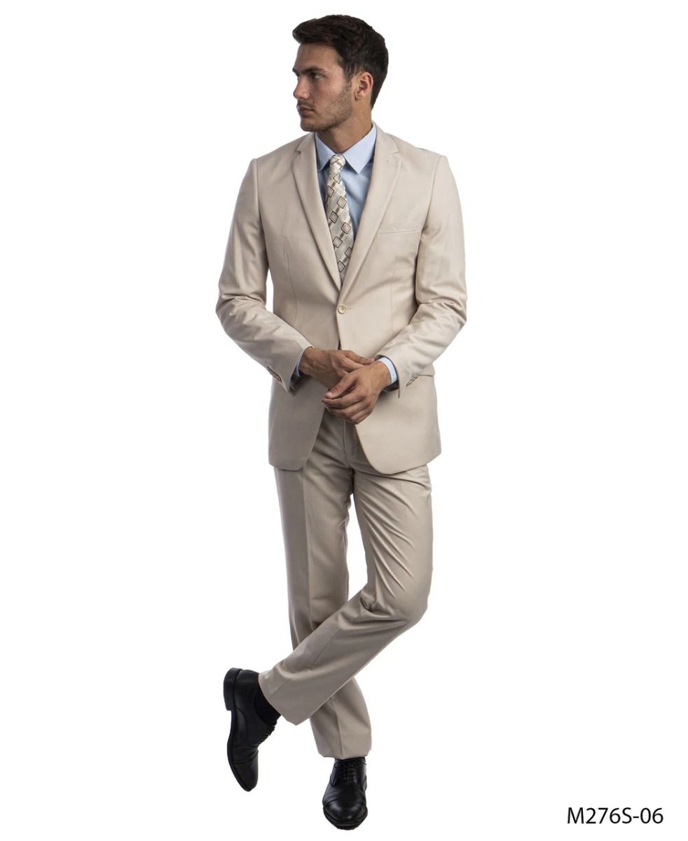 Tazio Men's 2pc Slim Fit Suit Classic Solid Colors for Professional Look - 38 Short Jacket+32 Waist Adjustable 28to34)(Height: 5 4 to5 7 )(Neck  15-16.5)S-M)