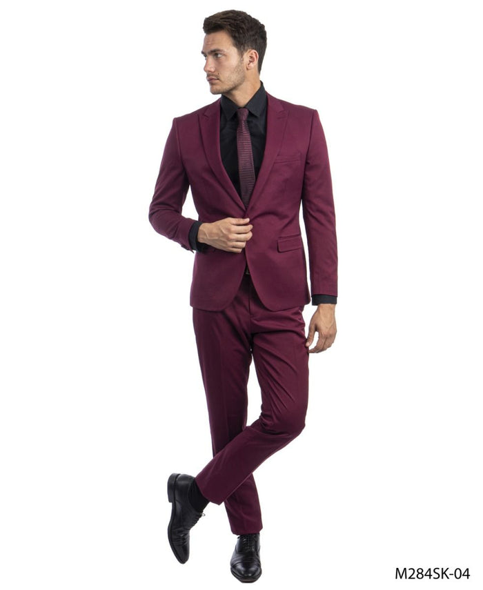 Tazio Men's 2pc Skinny-Fit Suit in black - Bold Colors