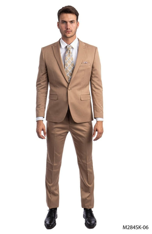 Tazio Men's 2pc Skinny-Fit Suit in black - Bold Colors