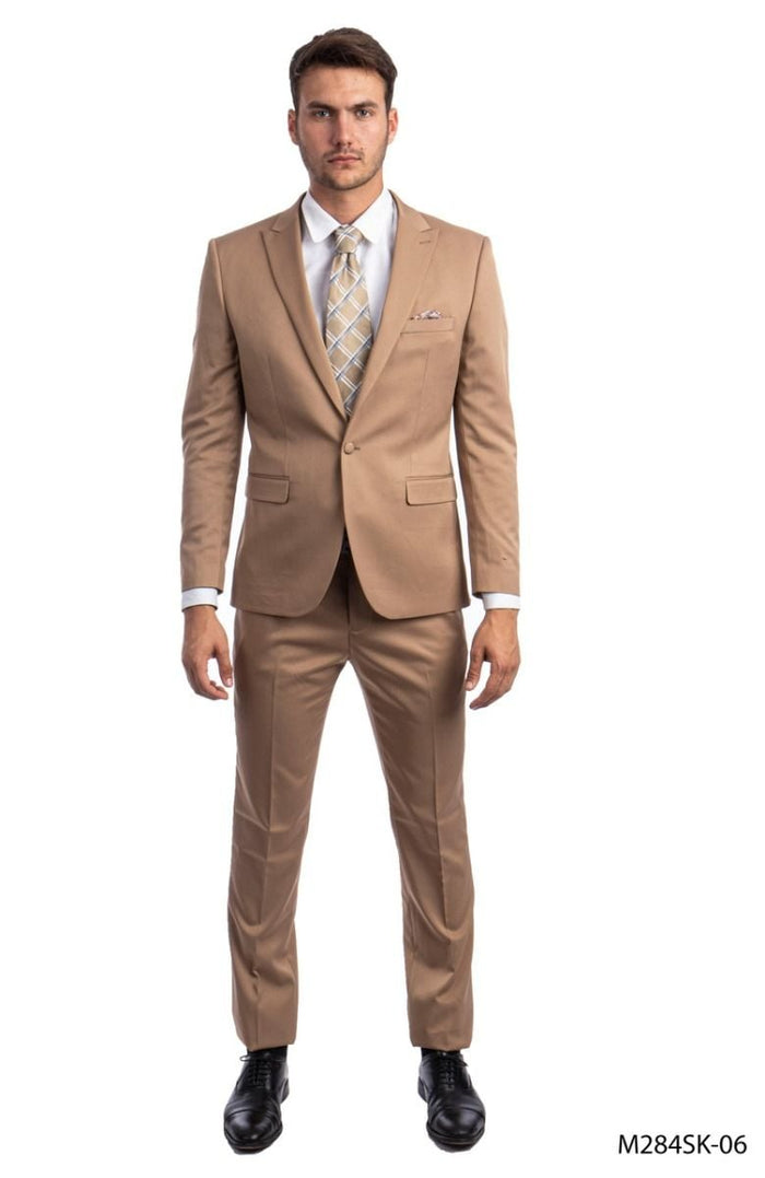 Tazio Men's 2pc Skinny-Fit Suit in black - Bold Colors