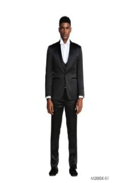 Tazio Men's Slim Fit 3-Piece Suit - Slight Sheen