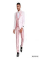 Tazio Men's 4pc Skinny Fit Suit - Tone on Tone pink