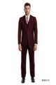Demantie Mens 3Piece Solid Executive Suit Flat Front Pants