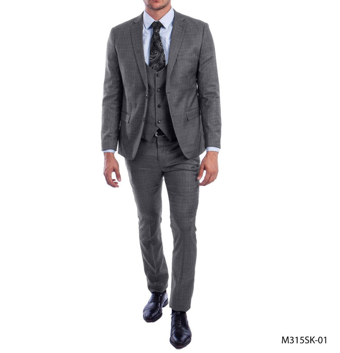 Sean Alexander Men's 3 Piece Executive Suit with Unique Vest