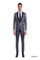 Tazio Men's 3-Piece Executive Suit with Black Accents