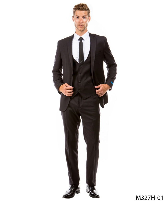 Sean Alexander Men's 3-Piece Pinstripe Executive Suit in black