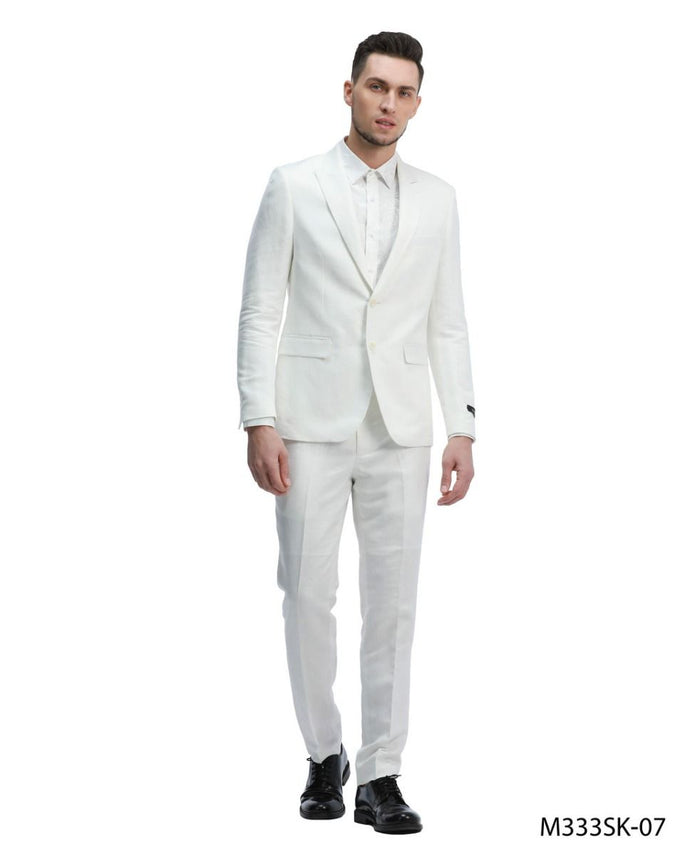 Tazio Men's Slim Fit 2-Piece Suit - Solid Color pink
